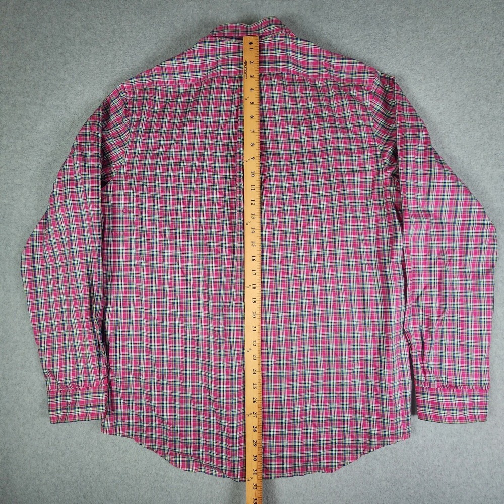 Ralph Lauren Plaid Shirt Men L Pink Multicolor Blue Pony Button Down Long-Sleeve - Picture 7 of 12